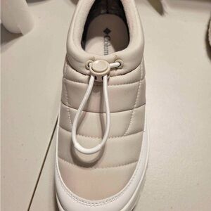 Columbia Snowtrot Cream Quilted Slip-On Puffer Shoe